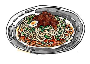 ふみ　アキラ (fumi-akira)さんの汁なし担々麺の手書き風イラストへの提案