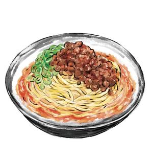 ves. (vesuvesu)さんの汁なし担々麺の手書き風イラストへの提案