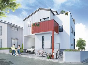 株式会社NC1 (612c9c140b11a)さんの3棟同時建築建売の内1棟　住宅外観パース作成のご依頼　への提案