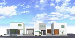 XYZ Studio (ground3)さんの3棟同時建築建売の内1棟　住宅外観パース作成のご依頼　への提案
