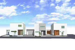 XYZ Studio (ground3)さんの3棟同時建築建売の内1棟　住宅外観パース作成のご依頼　への提案