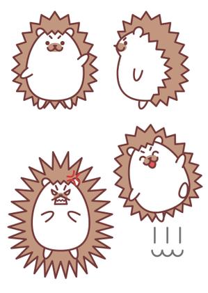 くま (bear0505)さんの企業マスコットキャラクター「ハリネズミ」のデザインへの提案
