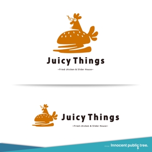 Innocent public tree (nekosu)さんのカフェ「Juicy Things ~Fried chicken & Slider House~」ロゴへの提案