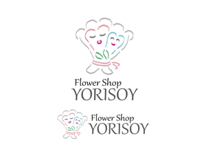 あどばたいじんぐ・とむ (adtom)さんの心を届ける花屋「Flower Shop YORISOY（よりそい）」のロゴ（商標登録予定なし）への提案