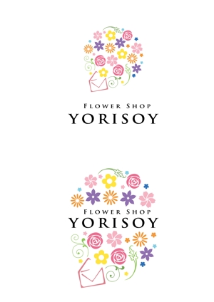 O3 Design in NZ (Okirakunz)さんの心を届ける花屋「Flower Shop YORISOY（よりそい）」のロゴ（商標登録予定なし）への提案