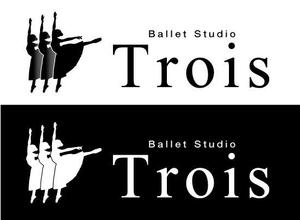 Hiko-KZ Design (hiko-kz)さんのクラシックバレエ  スタジオ「Ballet Studio Trois」のロゴへの提案