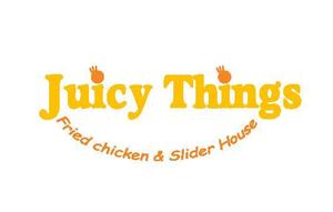 ten (t_1023)さんのカフェ「Juicy Things ~Fried chicken & Slider House~」ロゴへの提案