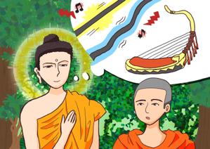 オオヌキ (misabo0o0)さんの紙芝居風　お釈迦さんと竪琴のイラストへの提案