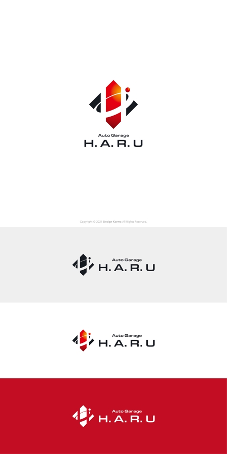 Karma Design Works (Karma_228)さんの自動車販売店「株式会社Ｈ．Ａ．Ｒ．Ｕ」のロゴへの提案