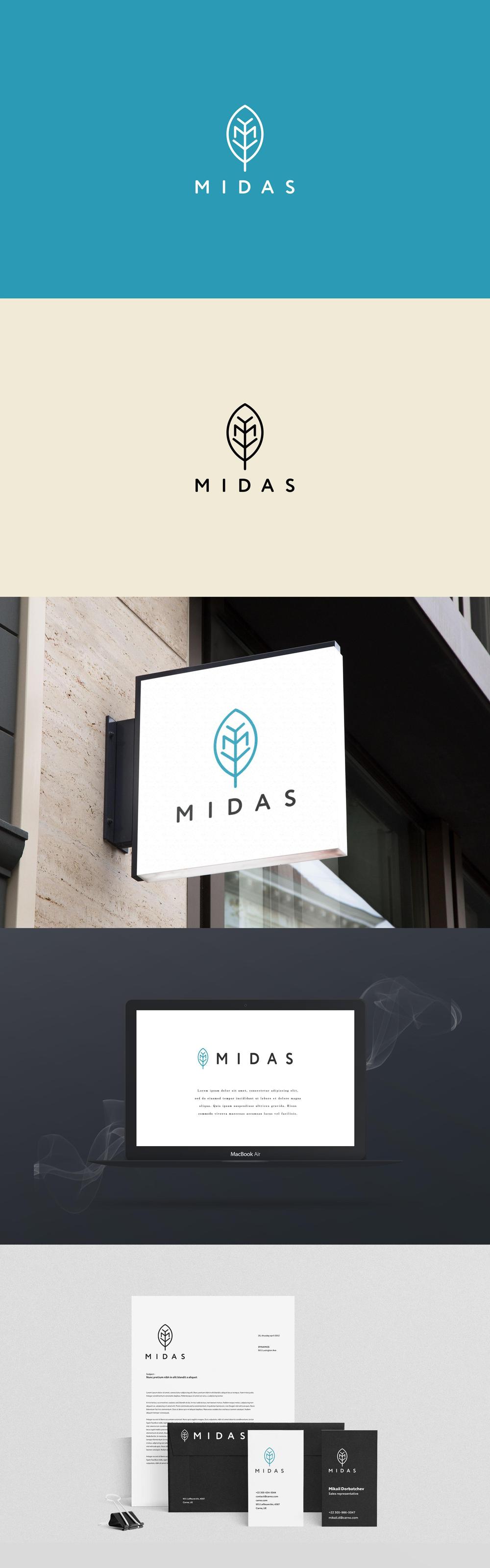 100年続く東京下町の学校用品店　MIDAS(マイダス）のロゴ制作