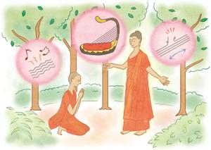株式会社ひでみ企画 (hidemikikaku)さんの紙芝居風　お釈迦さんと竪琴のイラストへの提案