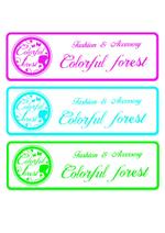 オックーカズ (camelliakazu)さんのレディースアパレルショップサイト「Colorful forest」のロゴへの提案