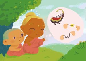 マシロ (shiro_mim)さんの紙芝居風　お釈迦さんと竪琴のイラストへの提案