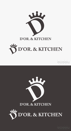 buddy knows design (kndworking_2016)さんの洋菓子店が展開するカフェ『D'OR. & KITCHEN』のロゴへの提案