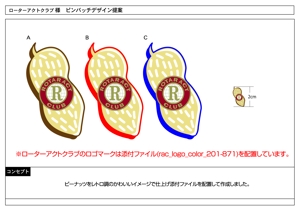 kometogi (kometogi)さんのピーナッツの絵柄入りピンバッチのロゴ制作への提案