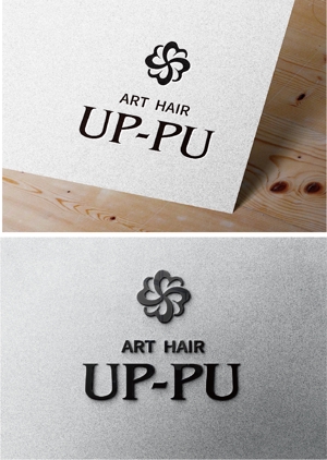 PULYM DESIGN (youzee)さんの※急募※　美容院「ART　HAIR　UP-PU」のロゴ募集への提案