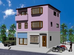 AMAZON (amazon)さんの中古3階建て外観デザイン依頼への提案
