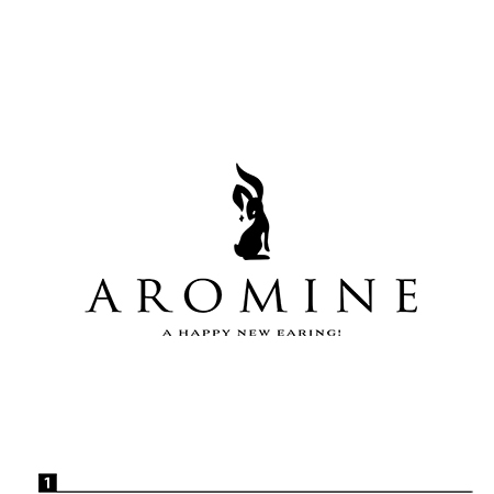 cham (chamda)さんのイヤリングのブランド「AROMINE」のロゴへの提案