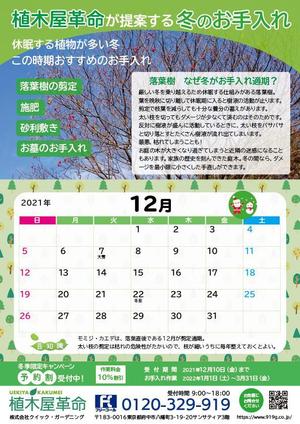 pou (kirasan)さんのお手入れカレンダーのチラシ依頼への提案