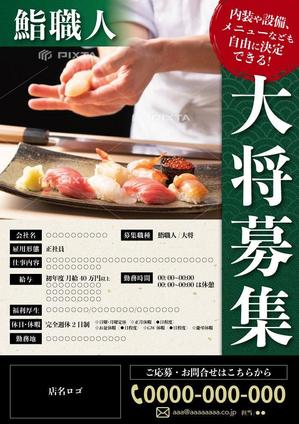 kano (kano_design)さんの新規出店する鮨店の大将を募集するためのビラの作成への提案