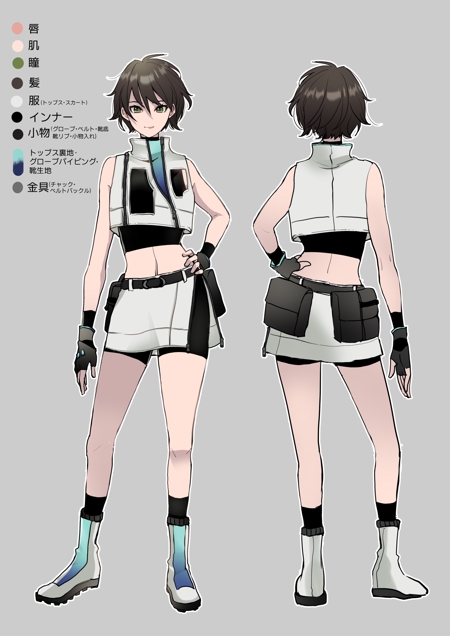 sushima (osushi_max)さんの新作ゲームの主人公キャラクターデザイン（カラーイラスト・女の子・ディストピア系SF）への提案
