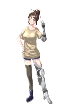 不破みきち (mutdm02haru)さんの新作ゲームの主人公キャラクターデザイン（カラーイラスト・女の子・ディストピア系SF）への提案