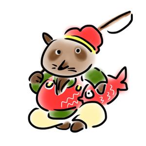 海老ヶ瀬　智巳 (Ebigase_tomomi)さんの七福神の恵比寿様が狸のイラストへの提案