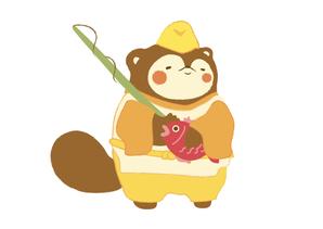 たかしま あやこ (ayako_takashima)さんの七福神の恵比寿様が狸のイラストへの提案