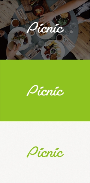 tanaka10さんのカフェ「Picnic」のロゴへの提案