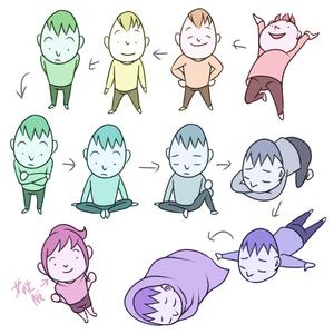 おたまるこ ()さんのヒトの元気さをあらわすイラスト　10段階で　　男性用と女性用の2種類希望への提案
