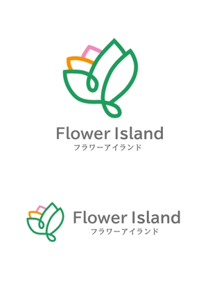 m_flag (matsuyama_hata)さんの横断幕、協賛広告「フラワーアイランド株式会社」のロゴへの提案