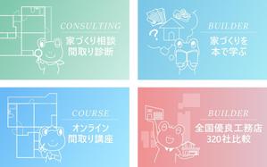 Magii (Magii)さんの家づくりサイト「かえるけんちく相談所」のバナー４つへの提案