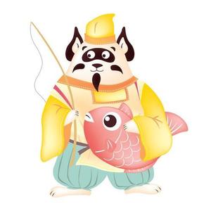 藤本典子 (n_fujimoto)さんの七福神の恵比寿様が狸のイラストへの提案