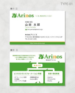 しま (shima-z)さんの株式会社Arinosの名刺への提案