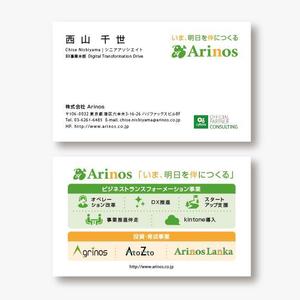 TYPOGRAPHIA (Typograph)さんの株式会社Arinosの名刺への提案