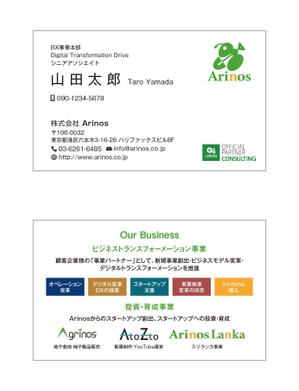 masunaga_net (masunaga_net)さんの株式会社Arinosの名刺への提案