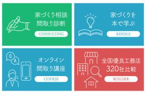 KS (kanchan1989)さんの家づくりサイト「かえるけんちく相談所」のバナー４つへの提案