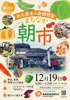88g (harper_G)さんの定期開催している「まちなか朝市」のチラシへの提案