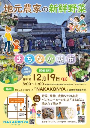 K-Station (K-Station)さんの定期開催している「まちなか朝市」のチラシへの提案