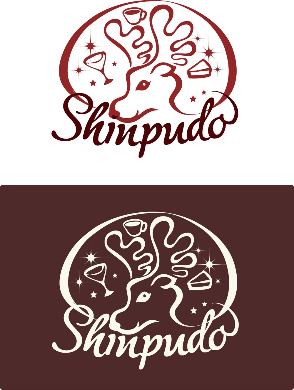 酒、コーヒー、スイーツ販売店のキャラクターロゴ制作