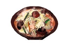小田　一郎 (ichannel16)さんのラーメン大志軒の野菜味噌麺のイラスト作成への提案