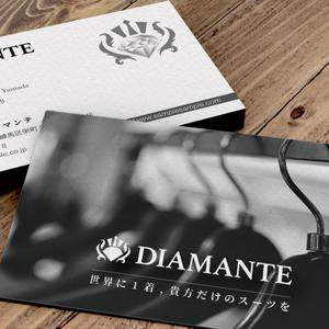Pen'sK (pekk)さんのオーダースーツ会社「diamante」の名刺デザインへの提案