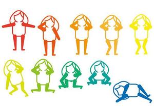 あるい (arui_0525)さんのヒトの元気さをあらわすイラスト　10段階で　　男性用と女性用の2種類希望への提案