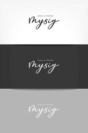 オーキ・ミワ (duckblue)さんのフラワー＆ライフスタイルを提案する「mysig」のロゴへの提案
