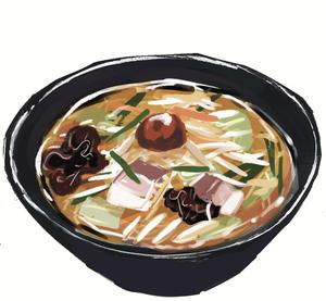 うみ (Umi117)さんのラーメン大志軒の野菜味噌麺のイラスト作成への提案