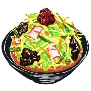 風 (hirakiken)さんのラーメン大志軒の野菜味噌麺のイラスト作成への提案