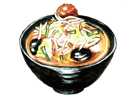 たかしま あやこ (ayako_takashima)さんのラーメン大志軒の野菜味噌麺のイラスト作成への提案