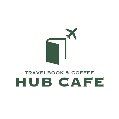 kids (kids)さんのブックカフェ『TRAVELBOOK　＆　COFFEE　　HUB　CAFE』のロゴへの提案