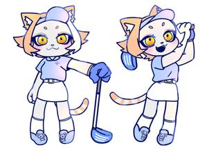 のぢ (bastet021)さんの室内ゴルフシミュレーション店舗のキャラクターデザインへの提案