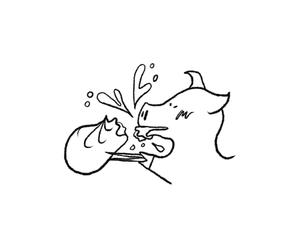 Char-イラスト (S_Char)さんの【飲食関連】小豚が焼き小龍包を食べ、肉汁を飛ばすイラストをお願いします。への提案